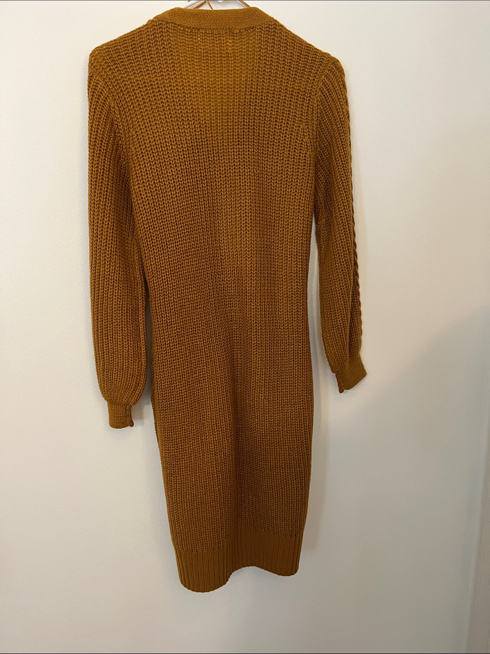 Olive & Oak Mustard Cable-Sleeve Button Cardigan - Picture 4 of 5